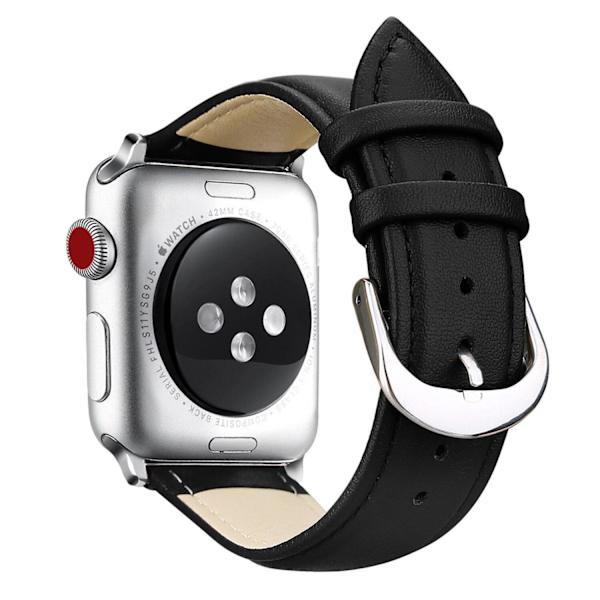 SKALO Læder Rem Apple Watch 38/40/41mm - Vælg farve Black