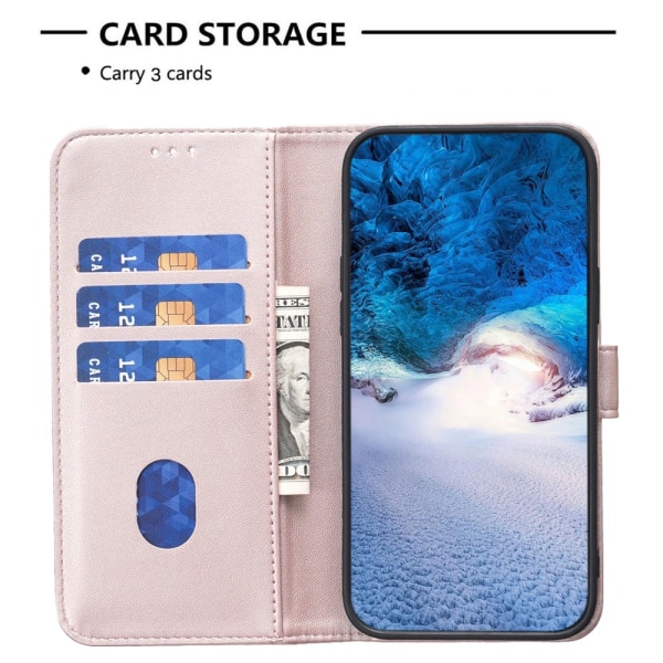 Motorola Moto G84 5G BINFEN COLOR Embossed Plånboksfodral - Roséguld Rosa guld