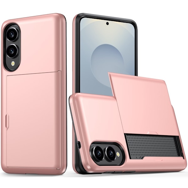 SKALO Samsung S25 Edge Armor Korthållare Skal - Roséguld Rosa guld