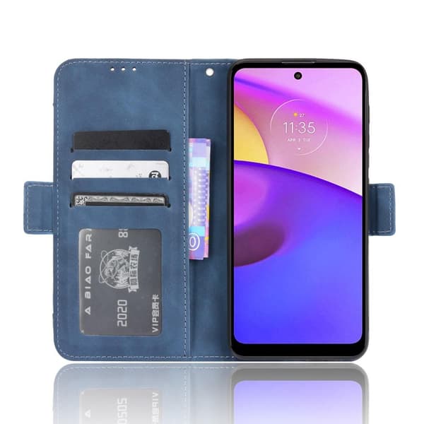 SKALO Moto E20/E30/E40 6-FACK Plånboksfodral - Blå Blå