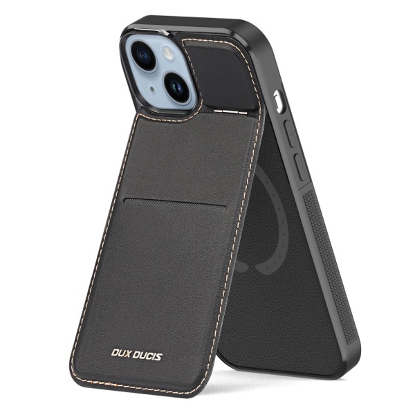 DUX DUCIS iPhone 15 Rafi Series Magneettirengas Suojakuori jossa on Korttipidike - Musta Black
