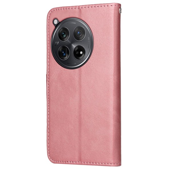 SKALO OnePlus 12R 5G PU-Läder Plånboksfodral - Fler färger Rosa