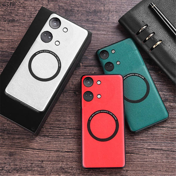 SKALO OnePlus Nord 3 5G / Ace 2V PU-Läder Hybrid Magnetring Skal - Svart Svart