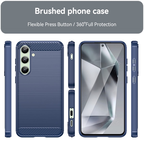 SKALO Samsung S24 FE Armor Carbon Stöttåligt TPU-skal - Fler färger Blå