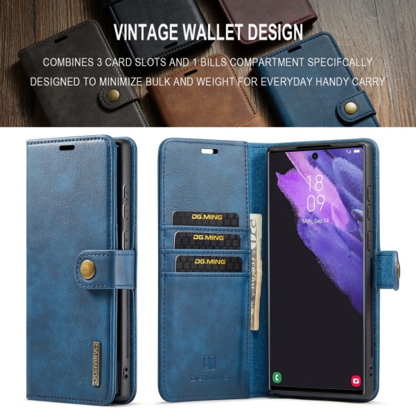 DG MING Samsung S24 Ultra 2-i-1 Magnet Plånboksfodral - Blå Blå