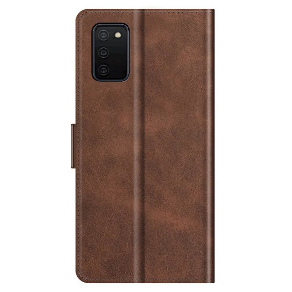 SKALO Samsung A02s / A03s Premium lompakkokotelo - tummanruskea Dark brown