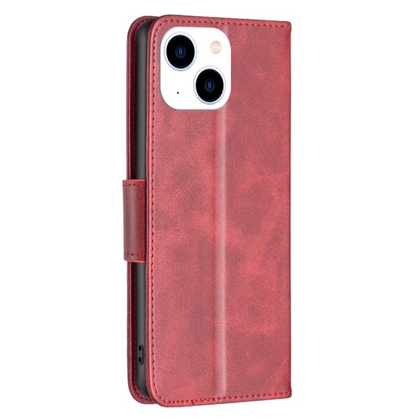 SKALO iPhone 15 Plånboksfodral i PU-Läder - Röd Röd