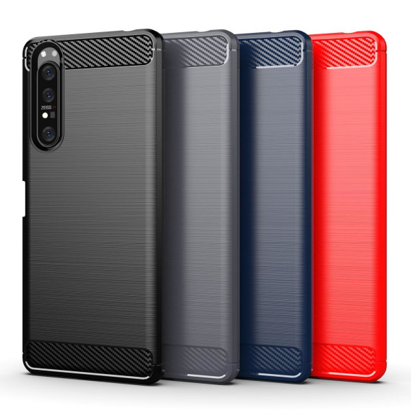Stødsikker Armour Carbon TPU cover Sony Xperia 1 II - flere farver Red