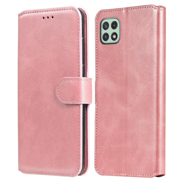 SKALO Samsung A22 5G Klassiskt Plånboksfodral - Roséguld Pink gold