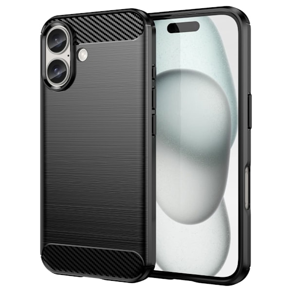 SKALO iPhone 16 Armor Carbon Stødsikker TPU-cover - Vælg farve Black