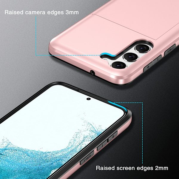 SKALO Samsung S23 Plus Armor Cover kortholder - Mørkeblå Dark blue