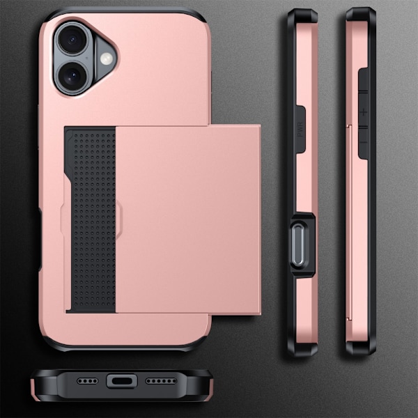 SKALO iPhone 16 Plus Armor Skal Korthållare - Blå Blå