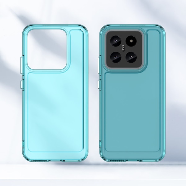 SKALO Xiaomi 14 5G Läpinäkyvä TPU Metal Buttons Suojakuori - Turkoosi Turquoise