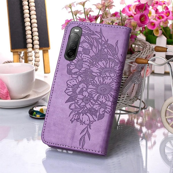 SKALO Sony Xperia 10 IV Mandala lompakkokotelo - Violetti Purple