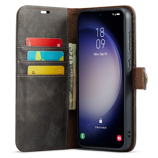 DG MING Samsung S25+ 2-i-1 Magnet Plånboksfodral - Grå grå