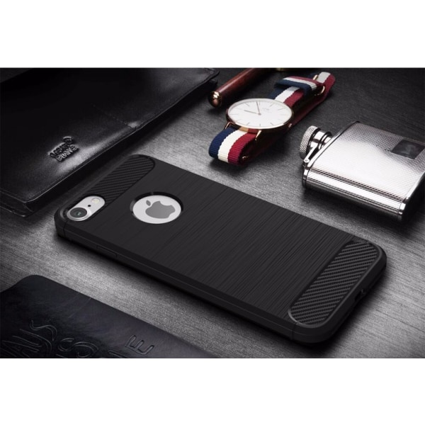 SKALO iPhone 7/8 Armor Carbon Iskunkestävä TPU suojakuori - Valitse väri Red