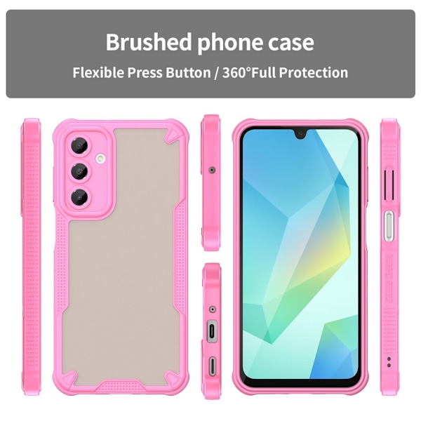 SKALO Samsung A16 Armor Hybrid Frosted Suojakuori - Pinkki Pink