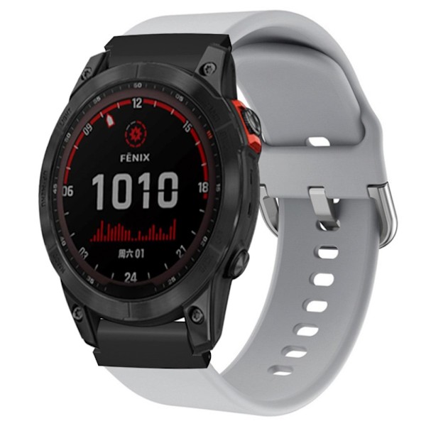 SKALO Garmin Fenix 8 43mm Silikoniranneke Muotoiltu - Valitse väri Grey