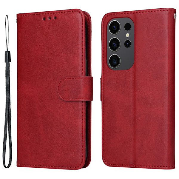 SKALO Samsung S24 Ultra PU-læder Pungetui - Vælg farve Red