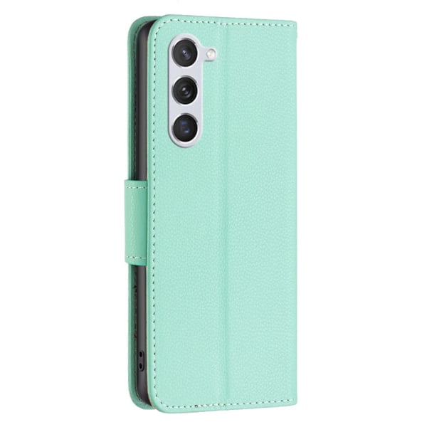 SKALO Samsung S24 Litchi Flip Cover - Turkis Turquoise