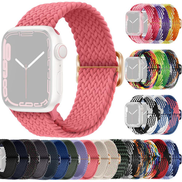 SKALO Punottu -ranneke Apple Watch Series 1-3 38mm - Valitse väri Pink