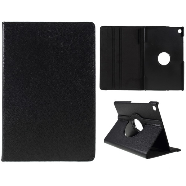 SKALO Samsung Tab S6 Lite 360 Litchi Flip Cover - Sort Black