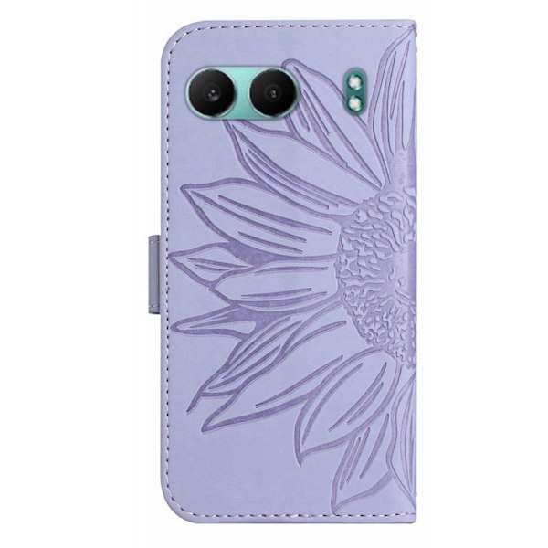 SKALO OnePlus Nord 4 Embossed Flower Plånboksfodral i PU-Läder - Lila Lila