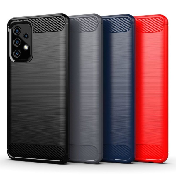 SKALO Samsung A52/A52s Armor Carbon Iskunkestävä TPU suojakuori Red