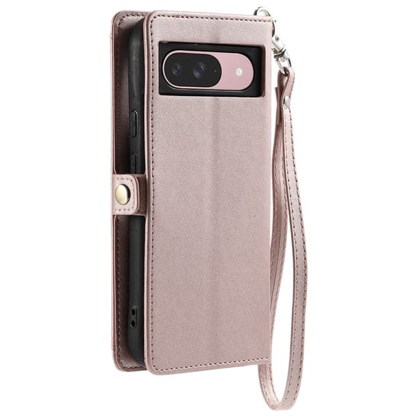 SKALO PU-Läder Envelope Plånboksfodral för Google Pixel 11 - Roséguld Rosa guld