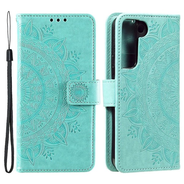 SKALO Samsung S22 Mandala Plånboksfodral - Turkos Turquoise