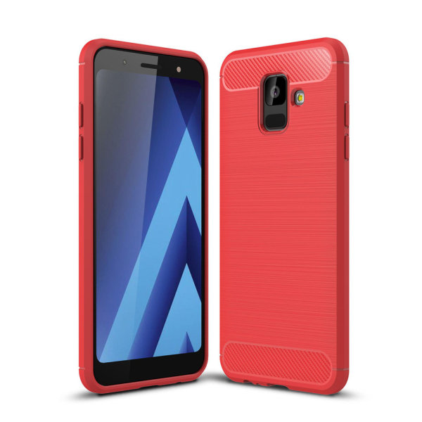 Stødsikkert Armour Carbon TPU cover Samsung A6 + 2018 - flere farver Red