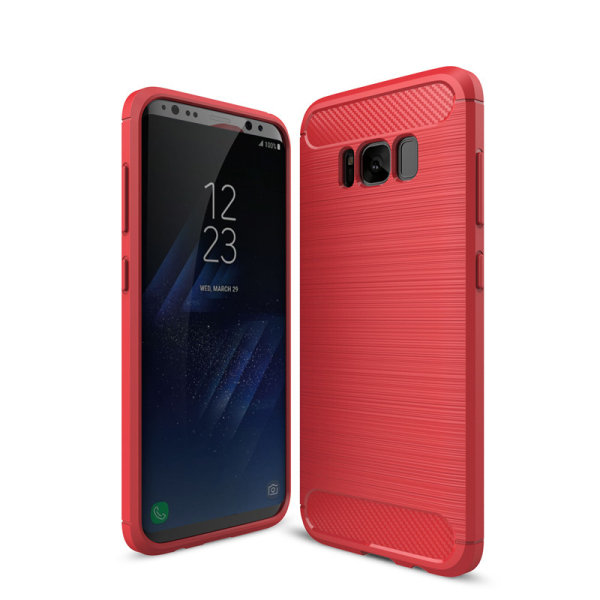 SKALO Samsung S8 Armor Carbon Stöttåligt TPU-skal - Fler färger Röd