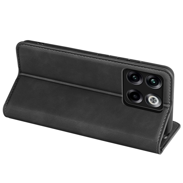 SKALO OnePlus 10T 5G Flip Cover m. pung i PU-læder - Sort Black