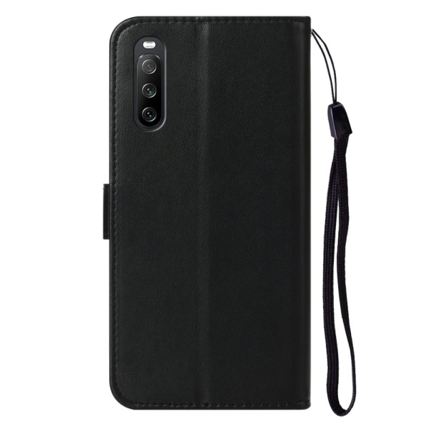 SKALO Sony Xperia 10 V Flip Cover m. pung i PU-læder - Sort Black