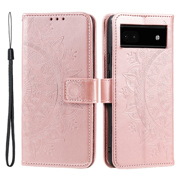 SKALO Google Pixel 7a Mandala Flip Cover - Rosa guld Pink gold