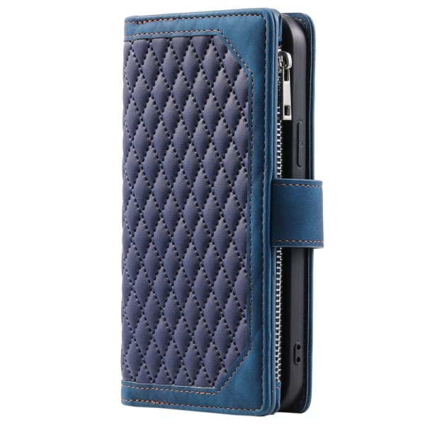 SKALO Motorola Moto G04 Big Wallet Quiltat Plånbok - Blå Blå