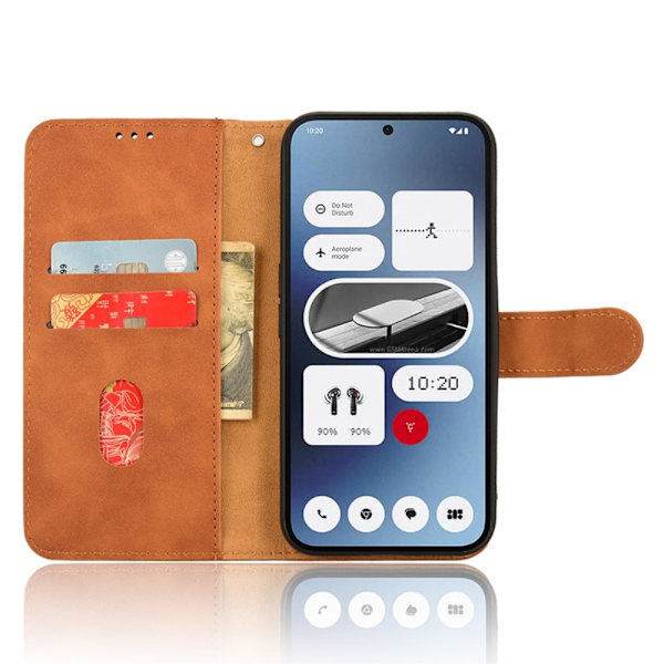 SKALO Nothing Phone (2a) Matt PU-Läder Plånboksfodral - Brun Brun