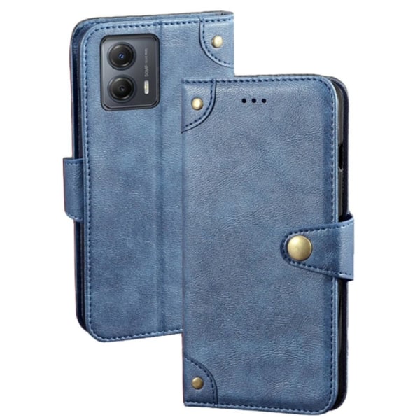 SKALO Motorola Moto G53 5G IDEWEI Plånboksfodral i PU-Läder - Bl Blå