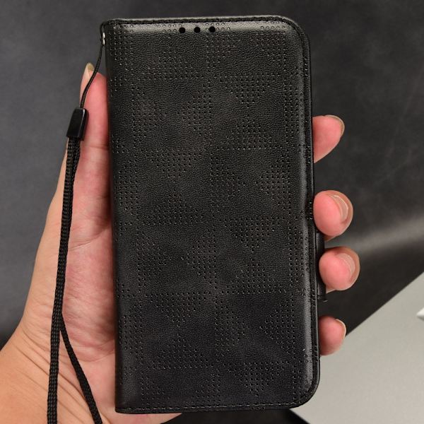 SKALO Google Pixel 8 Embossed Triangle Plånboksfodral - Svart Svart