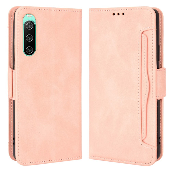 SKALO Sony Xperia 10 V 6-lokeroa Lompakkokotelo - Pinkki Pink