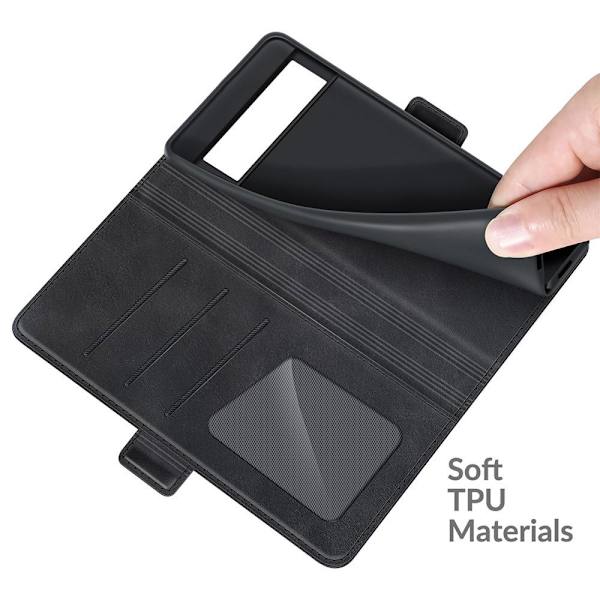 SKALO Google Pixel 6 Premium Plånboksfodral - Svart Black