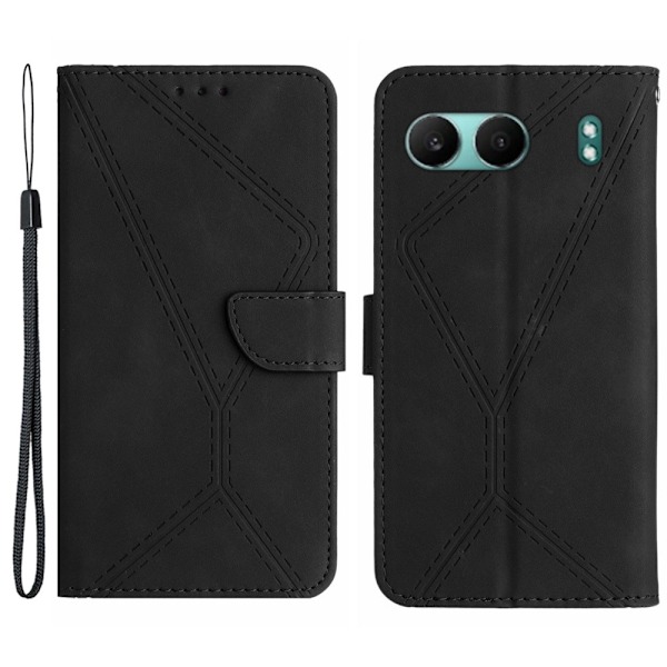 SKALO OnePlus Nord 4 Embossed Plånboksfodral i PU-Läder - Svart Svart
