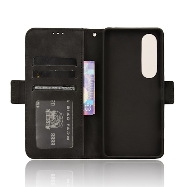 SKALO Sony Xperia 1 VI 6-lokeroa Lompakkokotelo - Musta Black