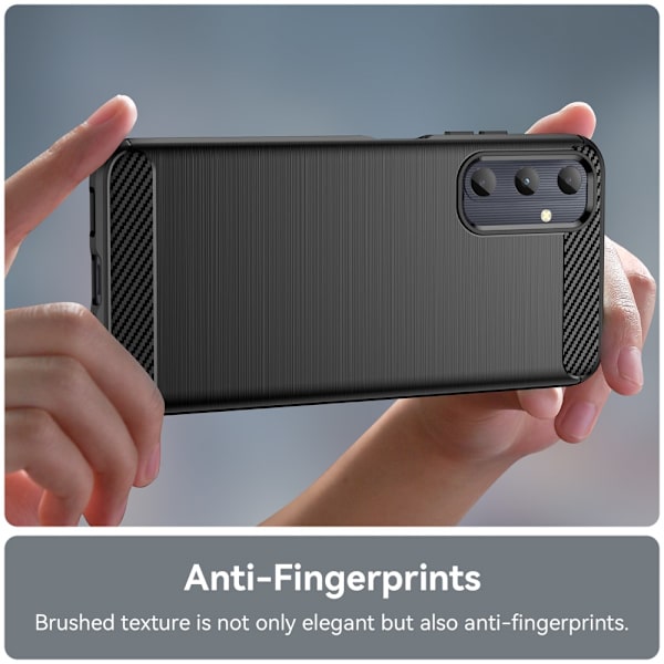 SKALO Samsung A05s 4G Armor Carbon Iskunkestävä TPU suojakuori - Valitse väri Black
