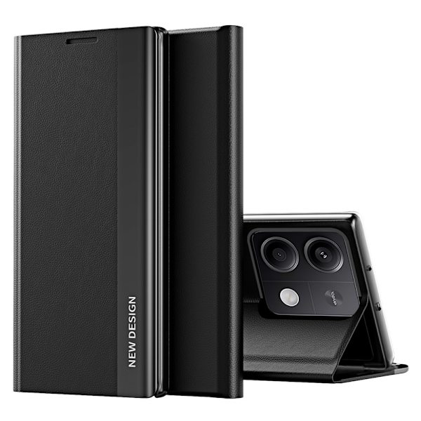 SKALO Xiaomi Redmi Note 13 Pro 5G Ultraslim PU læderetui - Sort Black