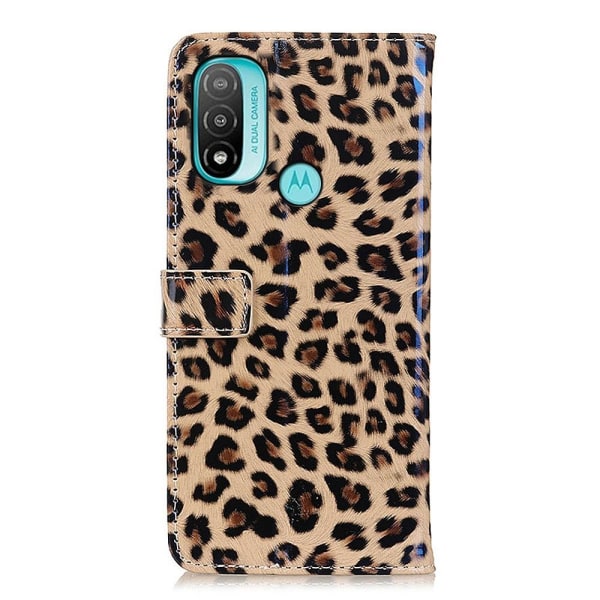 SKALO Moto E20/E30/E40 Leopard mönstrad Plånboksfodral i PU Läder multifärg