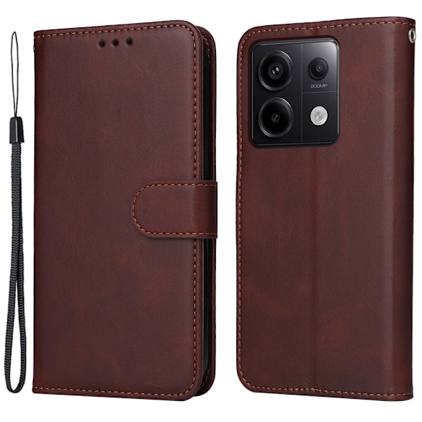 SKALO Xiaomi Redmi Note 13 Pro 5G PU-Läder Plånboksfodral - Fler färger Brun