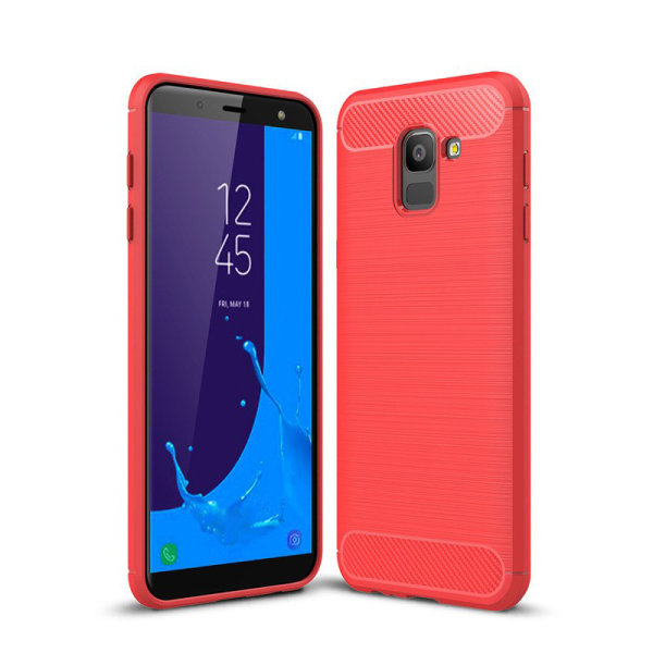 Stødsikker Armour Carbon TPU etui Samsung J6 (2018) - flere farver Red