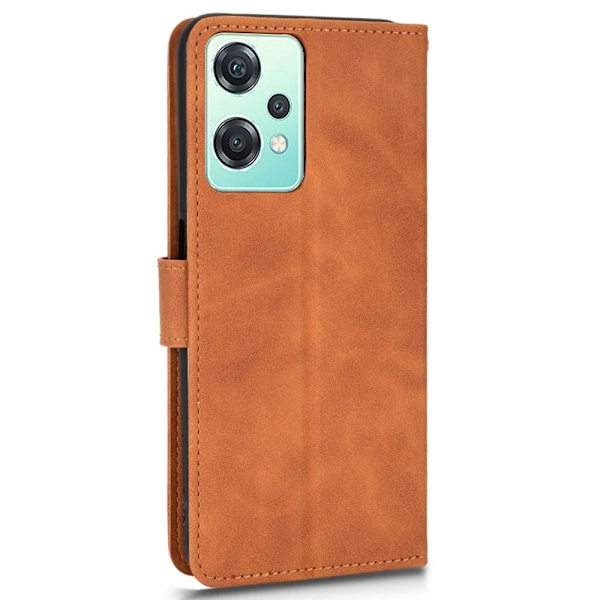 SKALO OnePlus Nord CE 2 Lite 5G Matt PU-Läder Plånboksfodral - Brun Brun