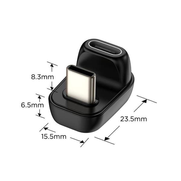 Tech-Protect UltraBoost AA04 USB-C vinkeladapter USB4 100W - Sort Black